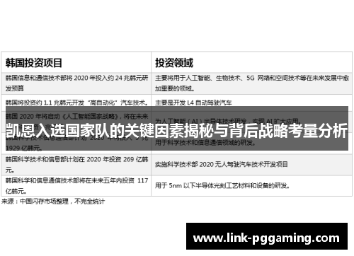 凯恩入选国家队的关键因素揭秘与背后战略考量分析